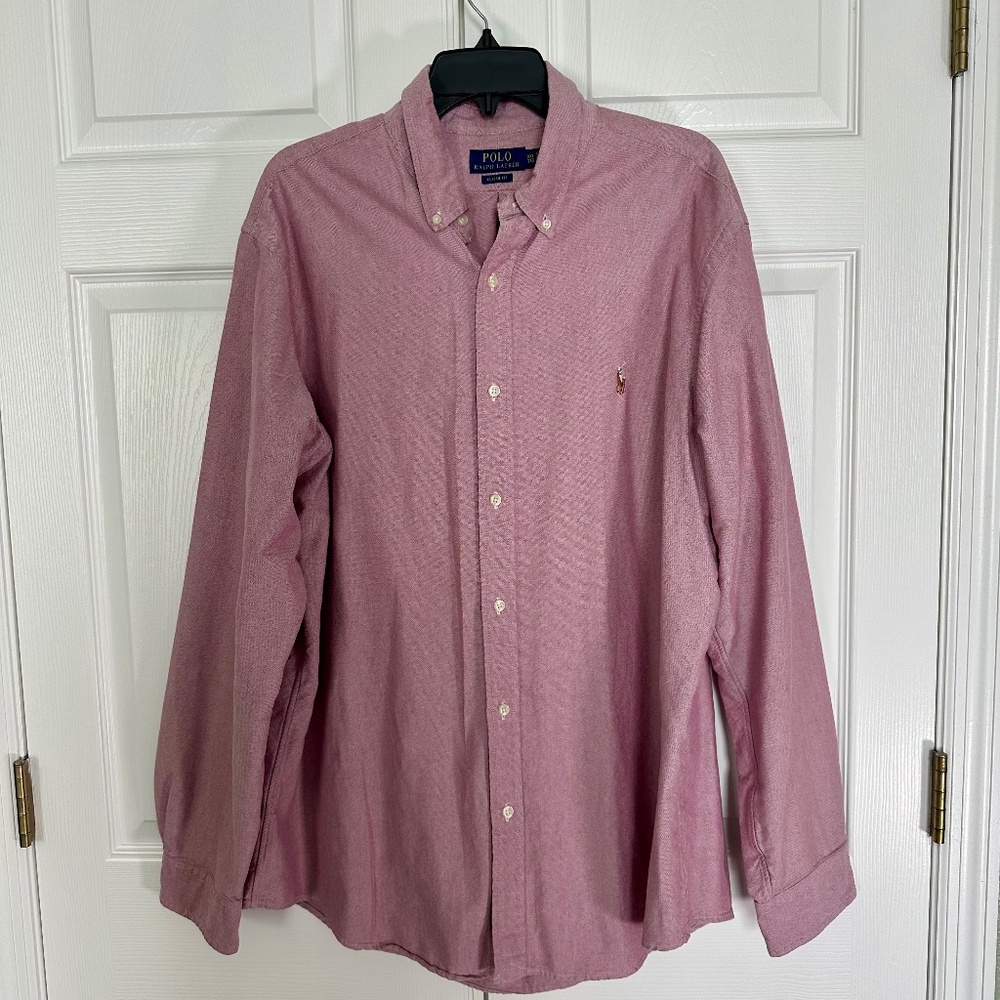 Mens Polo Ralph Lauren Button Down XXL - Dark Pink